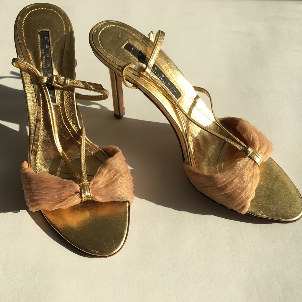 Laundry by Shelli Segal Gold Heel Sandals Size7.5